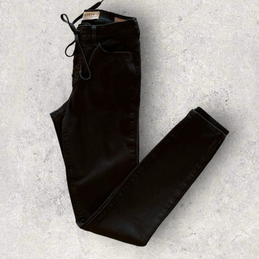 Pacsun | Black Lace-tie Skinny Jeans